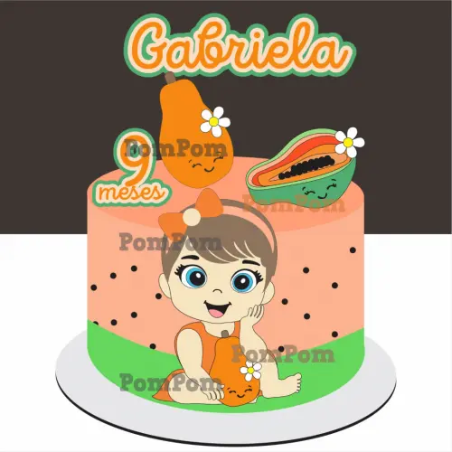 topo de bolo frutinhas