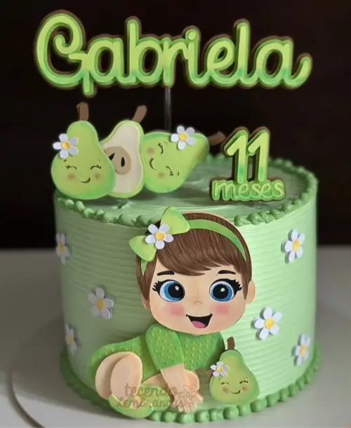 topo de bolo frutinha abacate