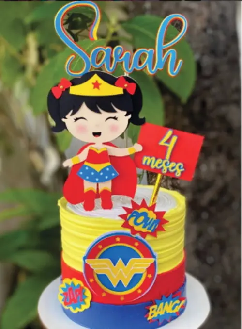 topo de bolo mulher maravilha