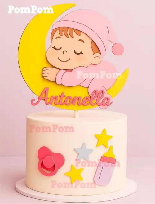 topo de bolo bebe dormindo