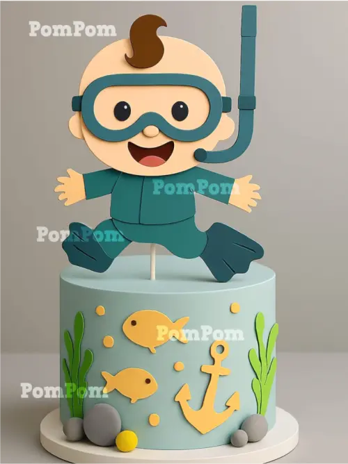 topo de bolo mergulhador