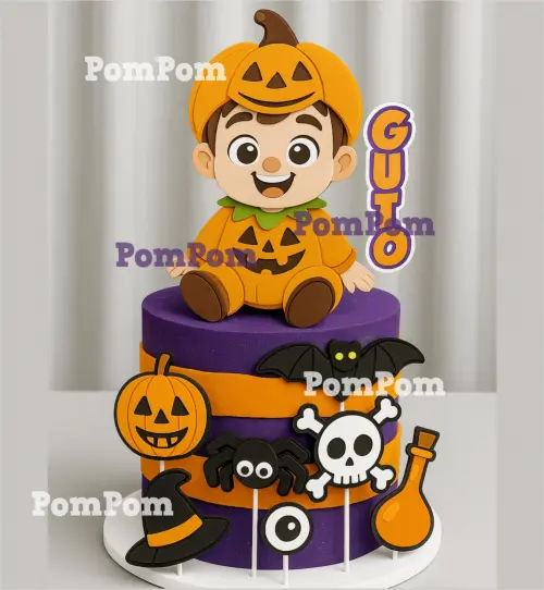 topo de bolo halloween menino mesversário