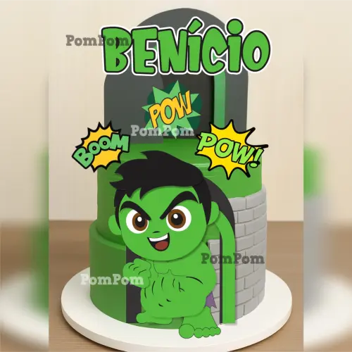 topo de bolo hulk