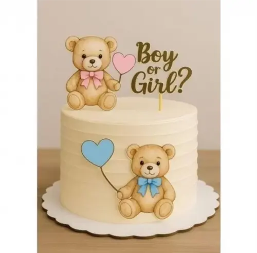 topo de bolo chá revelação ursinhos