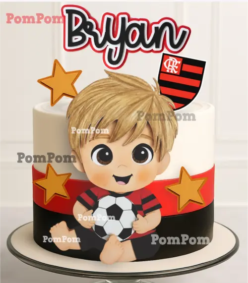 topo de bolo flamengo mesversário