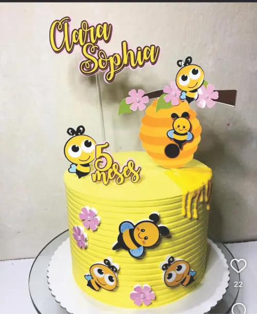 topo de bolo abelhinha