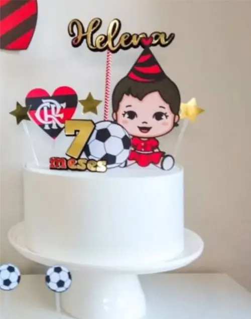 topo de bolo flamengo menina
