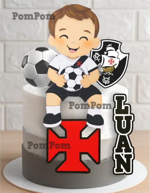topo de bolo futebol vasco