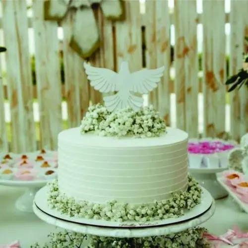 topo de bolo divino espirito santo batismo