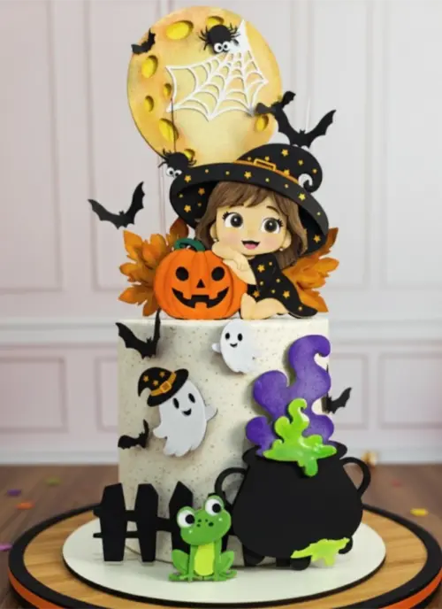 topo de bolo halloween bruxinha