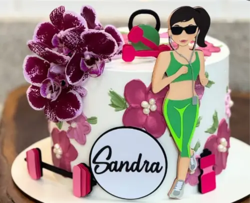 topo de bolo corrida mulher correndo