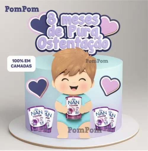 topo de bolo mesversário leite nan