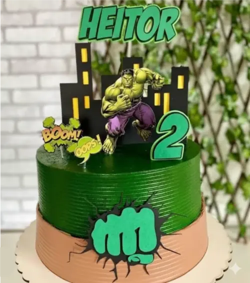 topo de bolo hulk