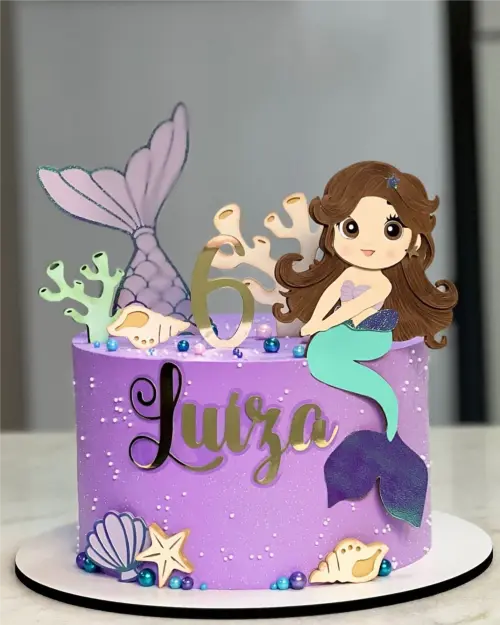 topo de bolo sereia fundo do mar