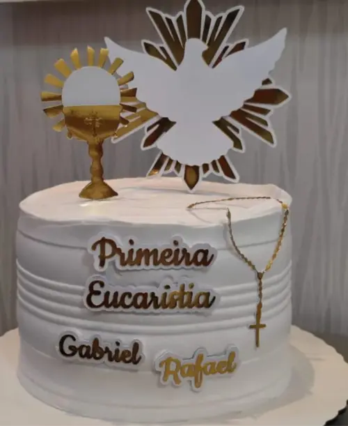 topo de bolo primeira eucaristia