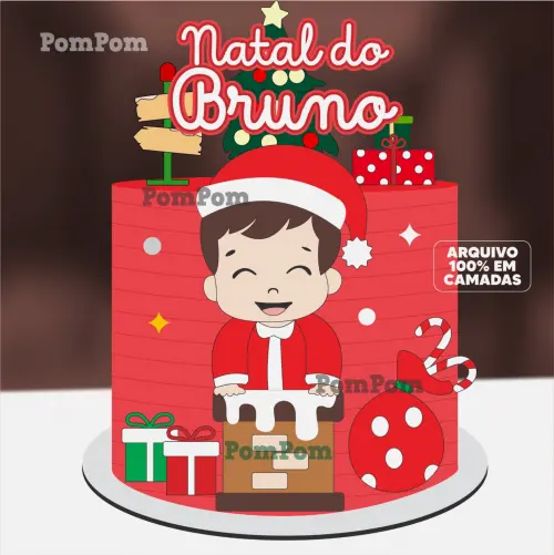 topo de bolo natal menino