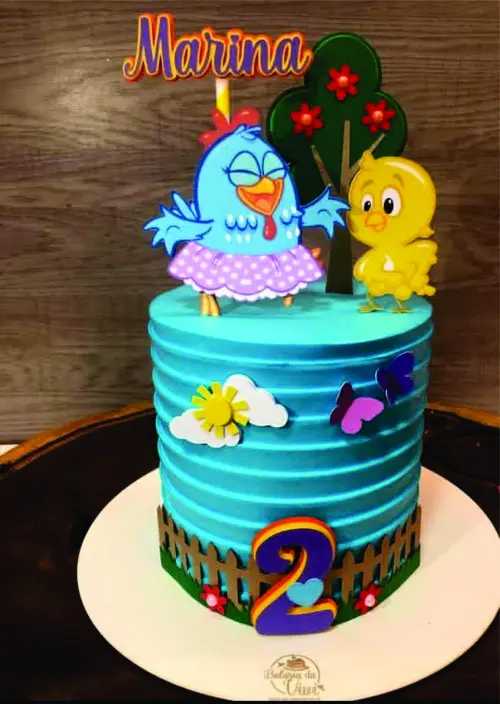 topo de bolo galinha pintadinha