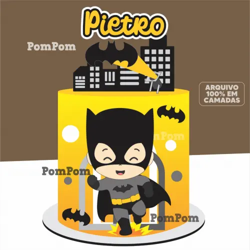 topo de bolo batmam baby