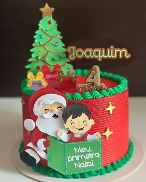 topo de bolo meu primeiro natal menino
