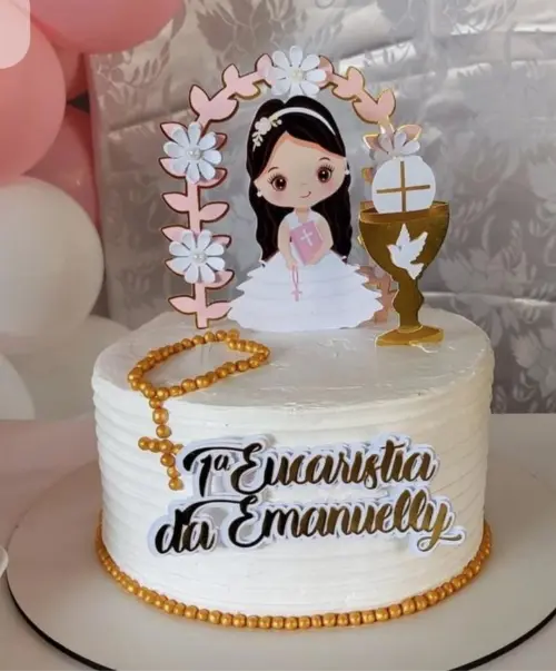 topo de bolo primeira eucaristia