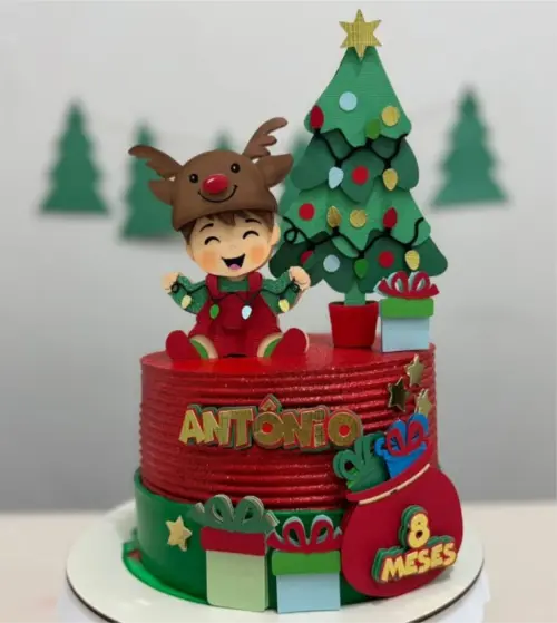 topo de bolo natal menino