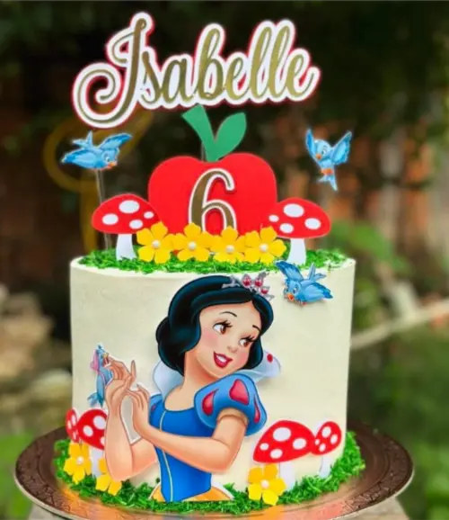 topo de bolo branca de neve