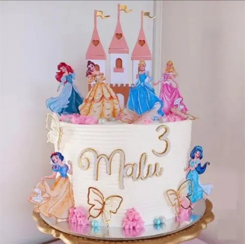 topo de bolo castelo princesas