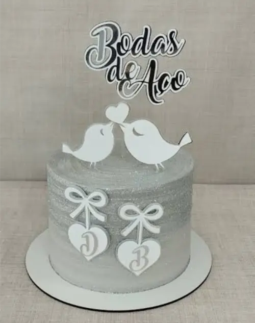 topo de bolo bodas de Aço