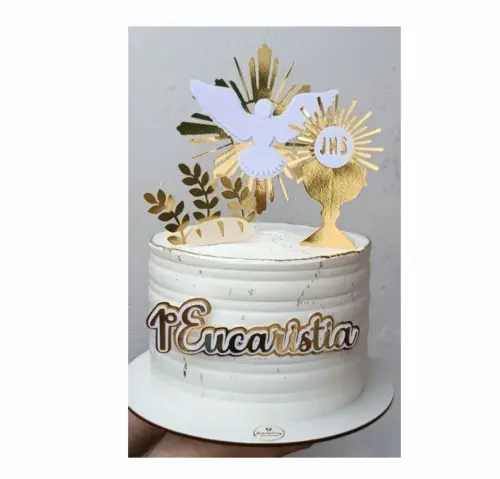 topo de bolo primeira eucaristia