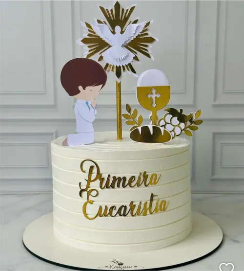 topo de bolo primeira eucaristia