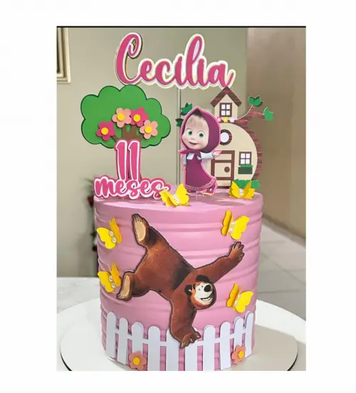 topo de bolo masha e o urso