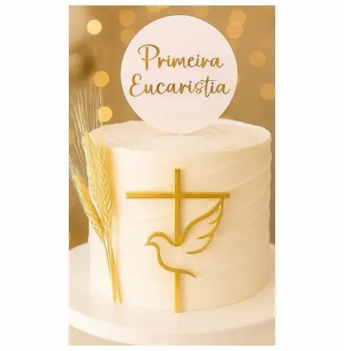 topo de bolo primeira eucaristia