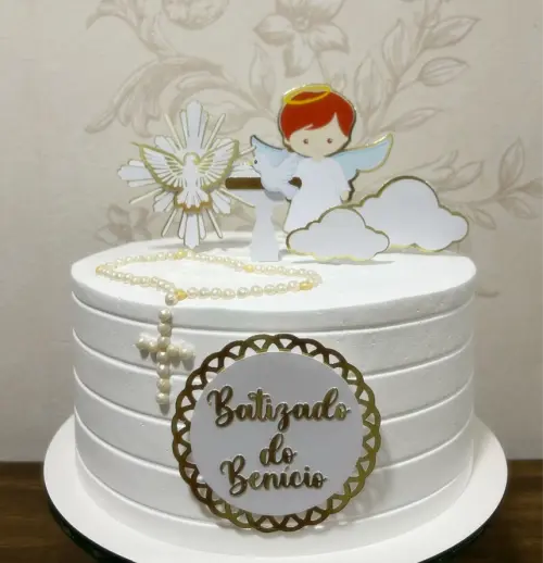 topo de bolo batizado menino
