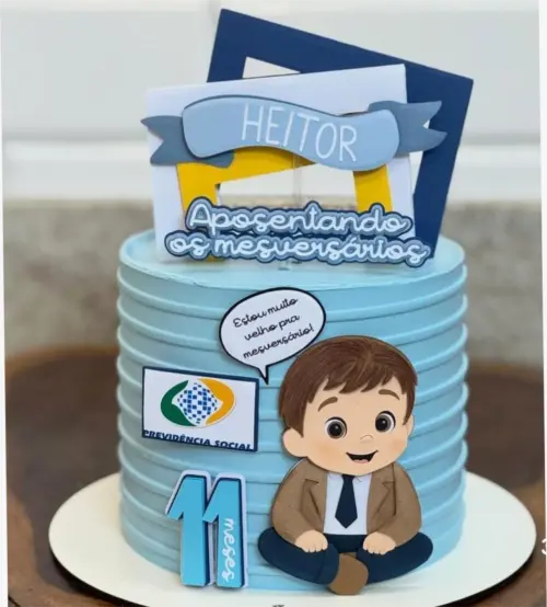 topo de bolo conclusão de mesversário menino