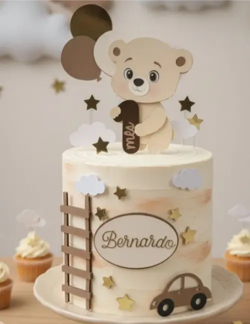 topo de bolo ursinho mesversário