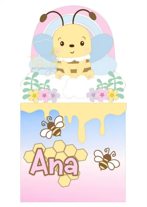 topo de bolo abelhinha