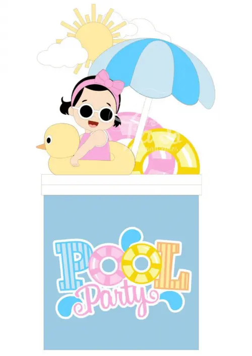 topo de bolo pool party praia verão