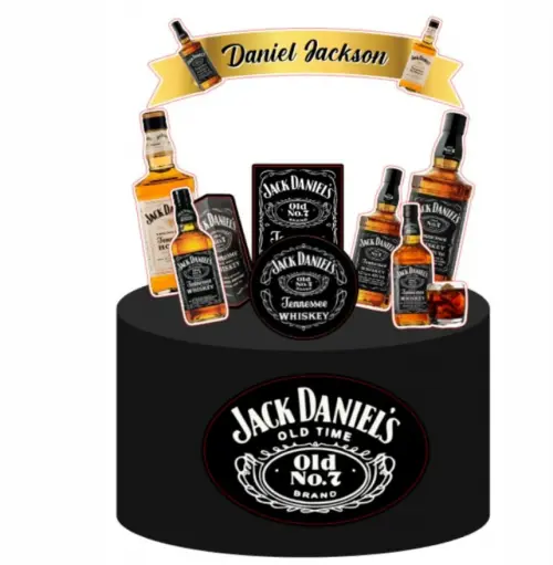 topo de bolo bebidas wiski jak daniels