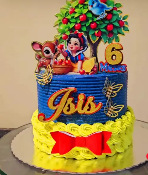 topo de bolo branca de neve