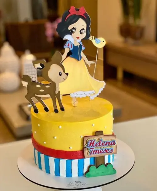 topo de bolo branca de neve