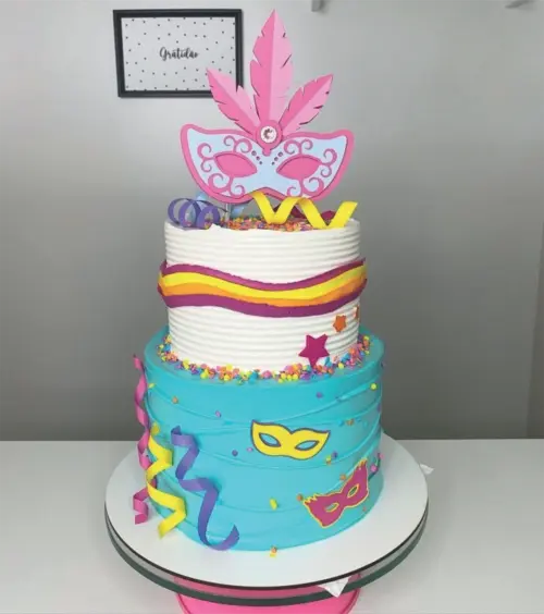 topo de bolo carnaval  máscaras
