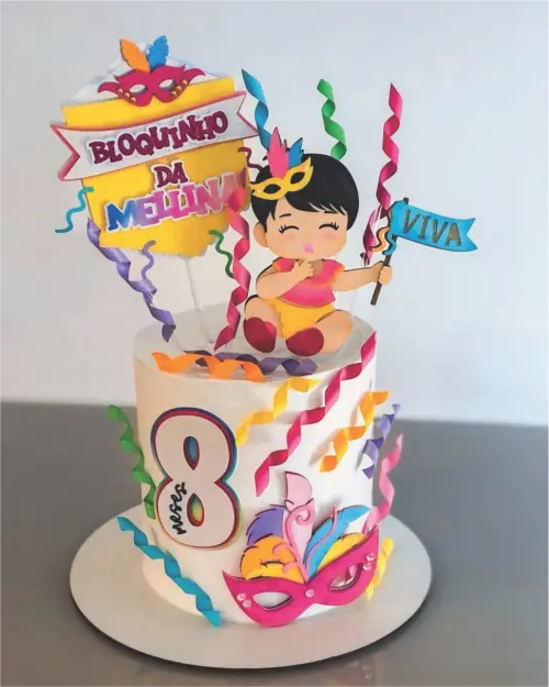 topo de bolo bloquinho mesversário menina