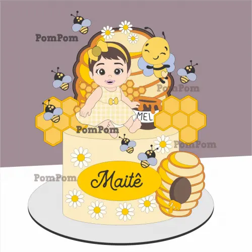 topo de bolo abelhinha