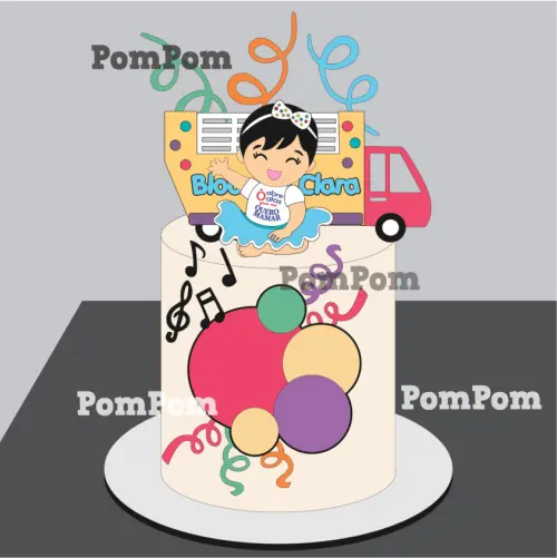 topo de bolo bloquinho mesversário menina