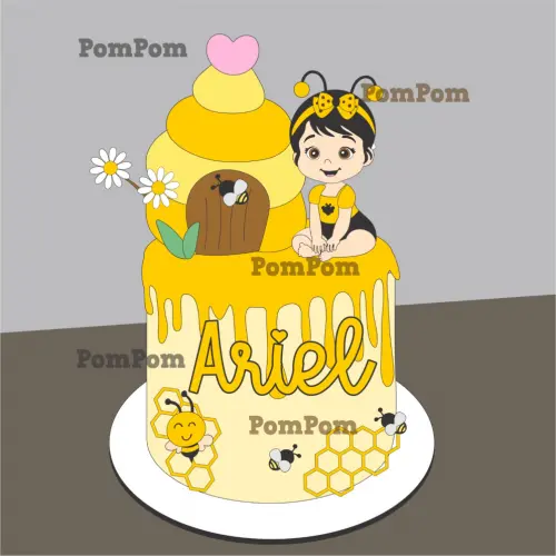 topo de bolo abelhinha