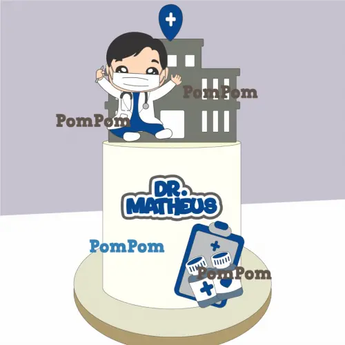 topo de bolo mesversário medico