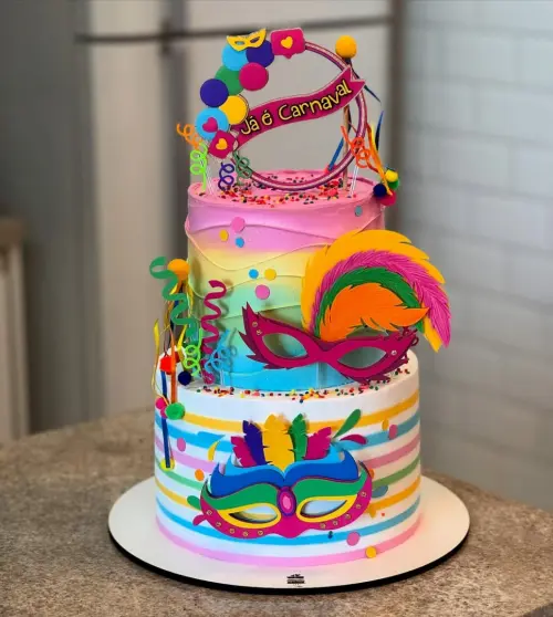 topo de bolo carnaval  máscaras