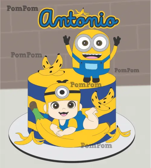 topo de bolo minnions