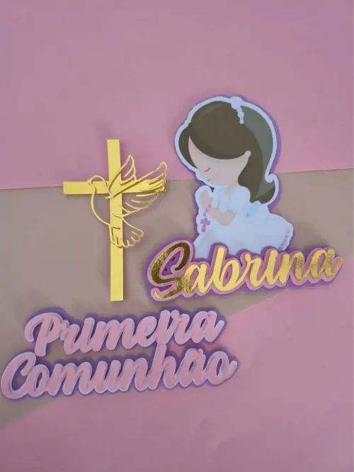 topo de bolo primeira comunhão