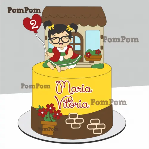 topo de bolo chiquinha baby